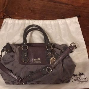 Classic grey-blue Coach satchel